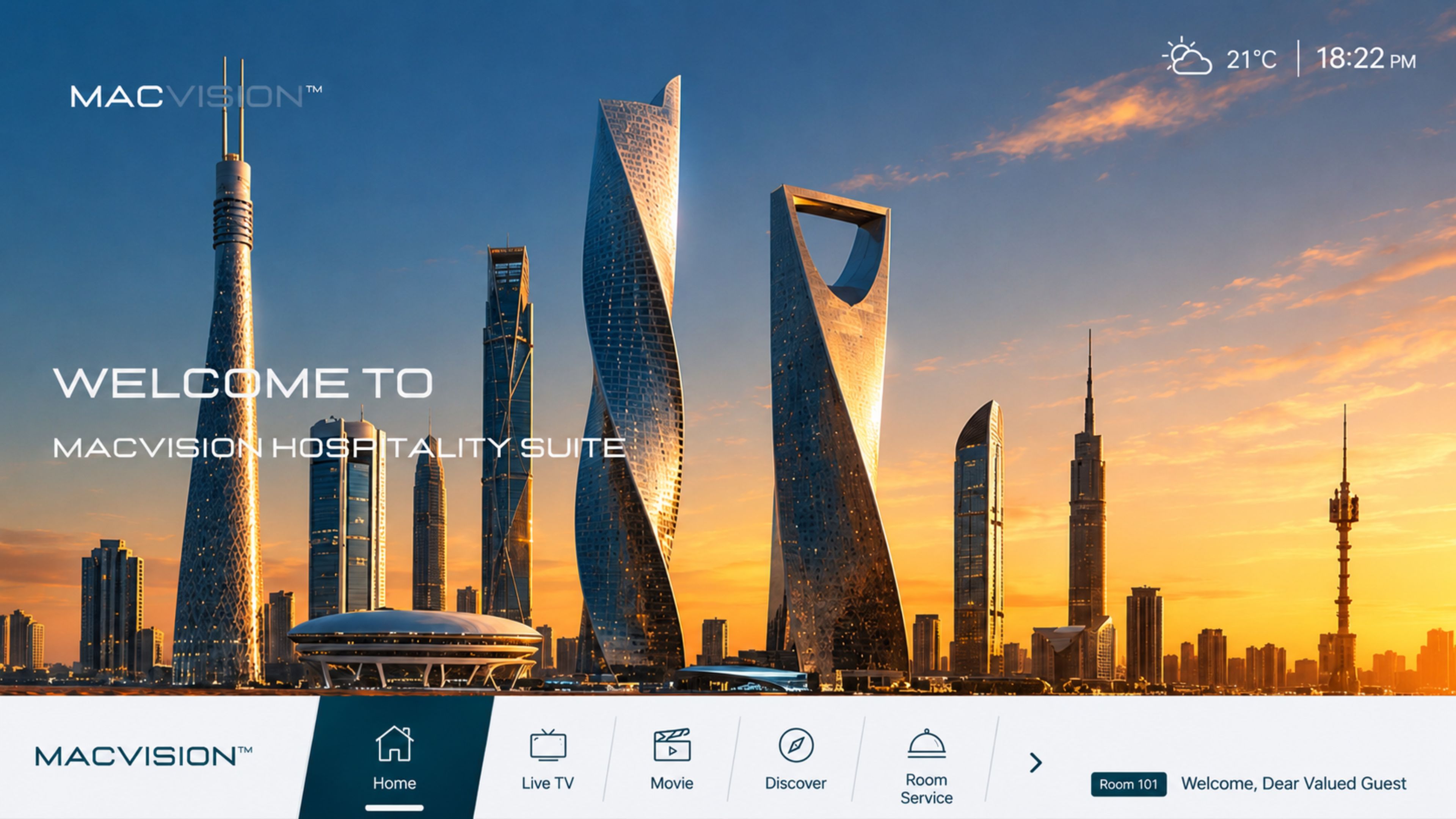 MACVISION Al Khobar Smart TV corporate communication interface